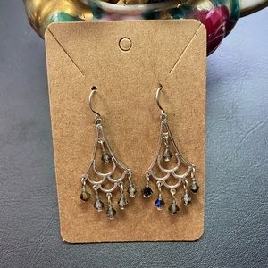Silver Plated Crystal Chandelier Earrings